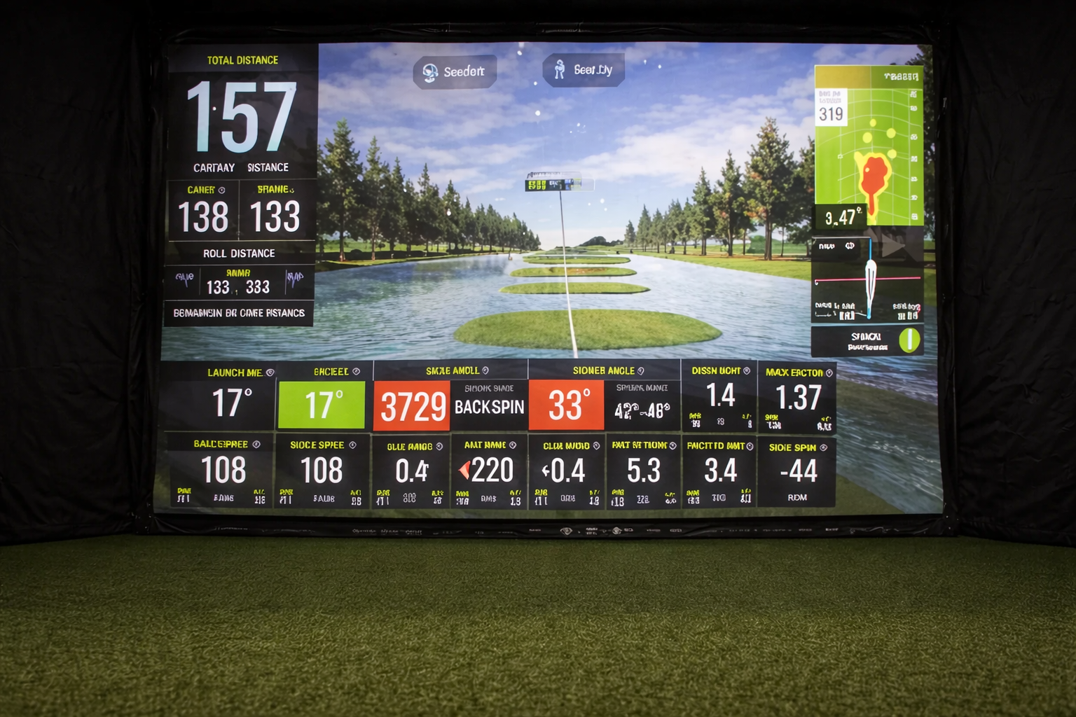 a launch monitor collecting golf data