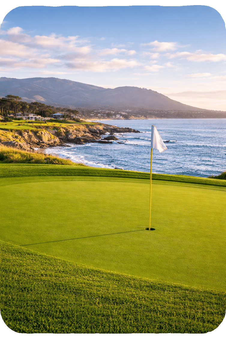 golden hour at pebble beach