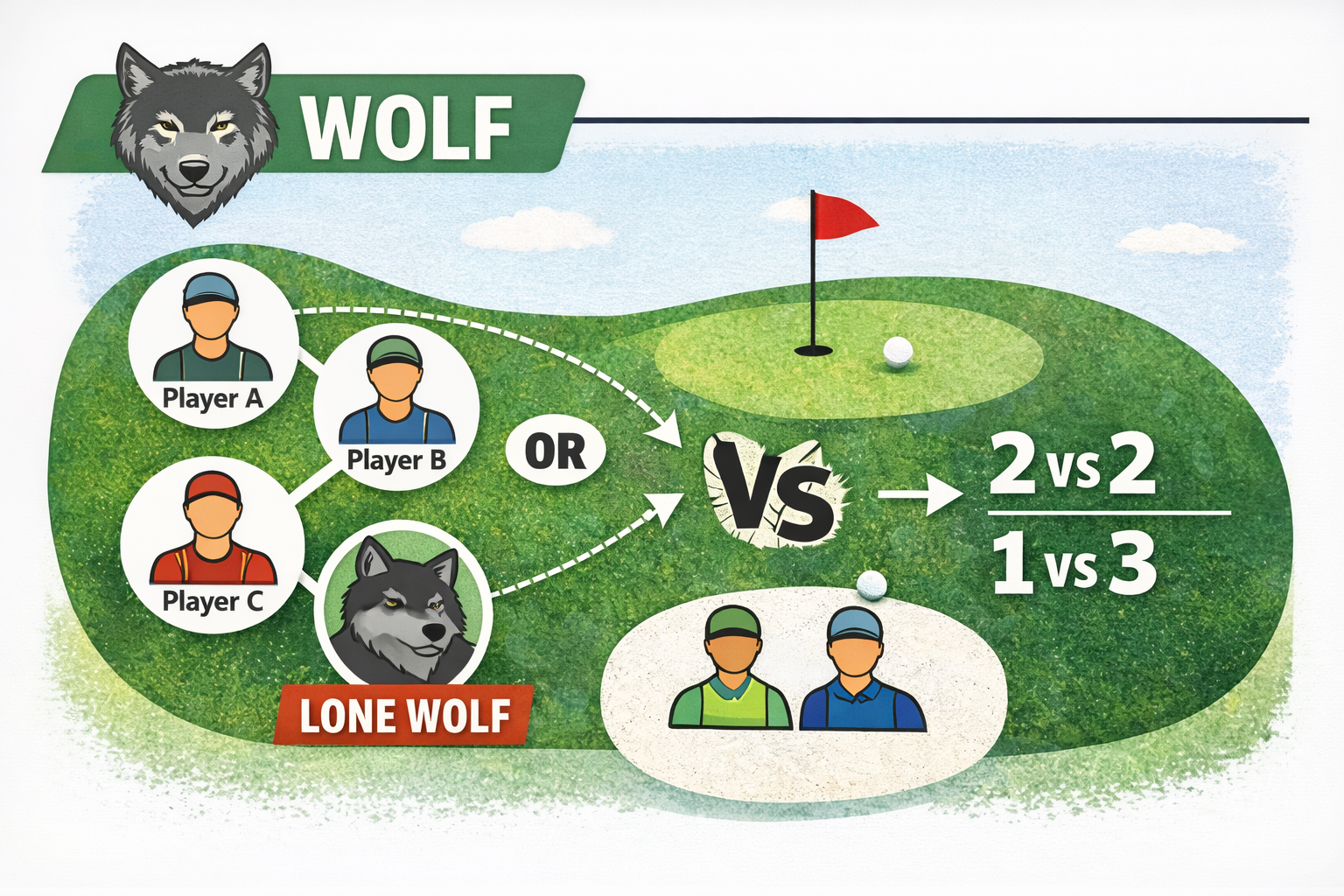 wolf golf game diagram